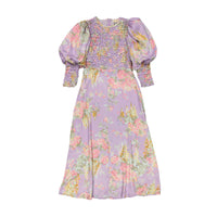 by Timo Vintage Bouquet Crepe Satin Midi Dress