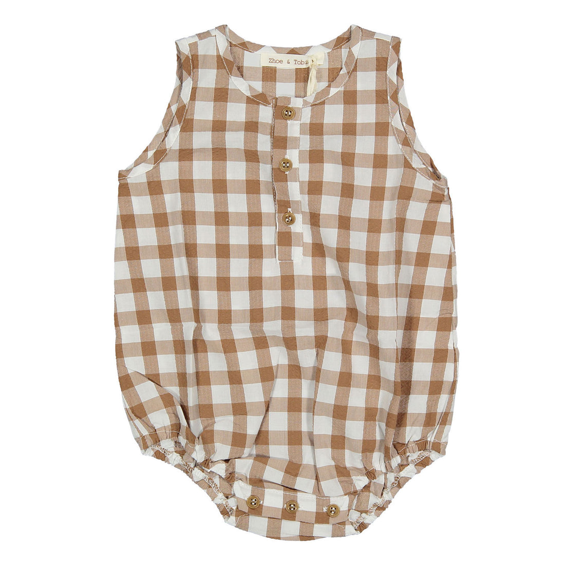 Zhoe and Tobiah Desert Seersucker Plaid Romper