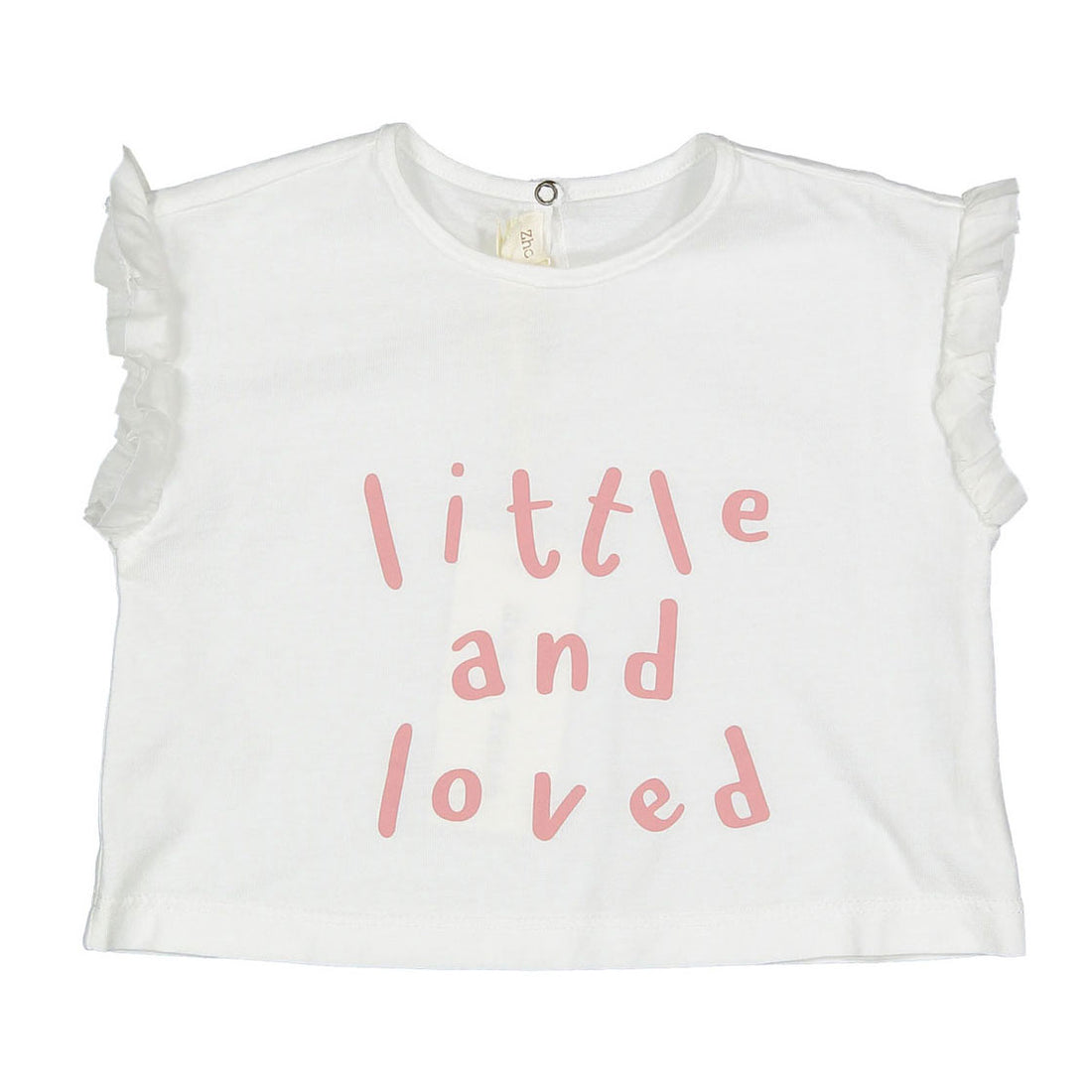 Zhoe and Tobiah White/Rose Little And Loved Baby Tee
