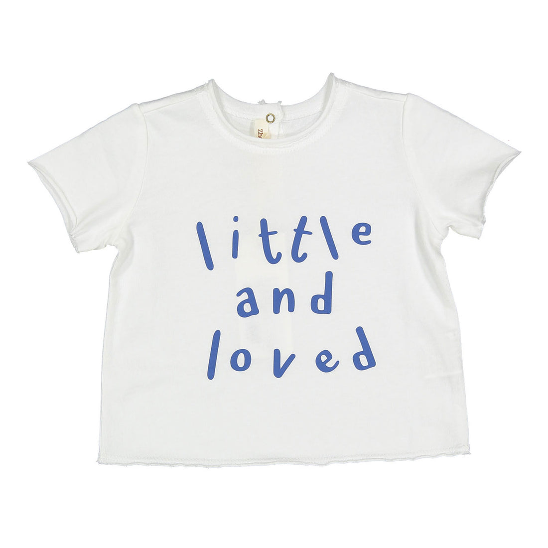 Zhoe and Tobiah White/Navy Little And Loved Baby Tee