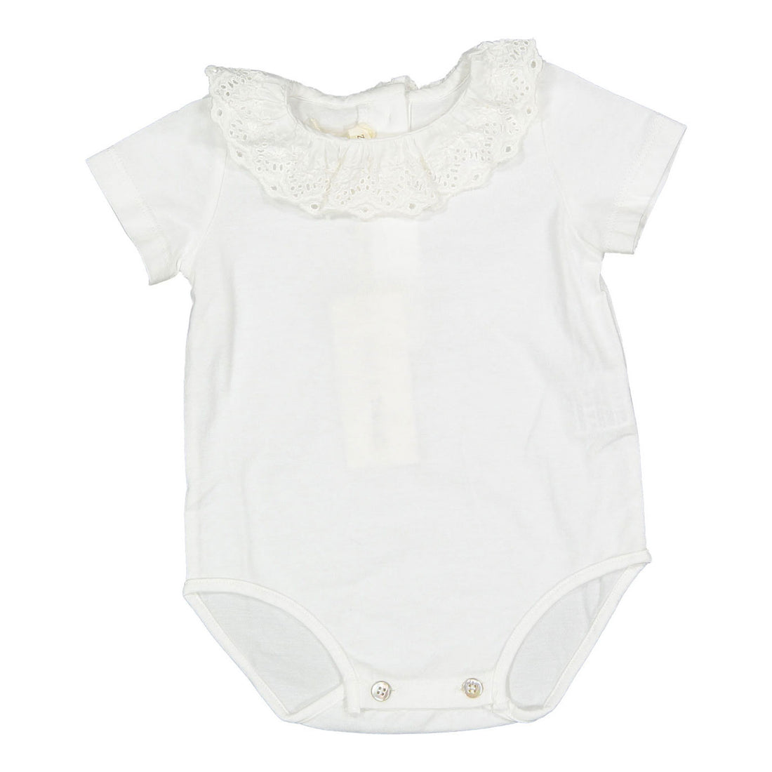Zhoe and Tobiah White Knit Collared Bodysuit