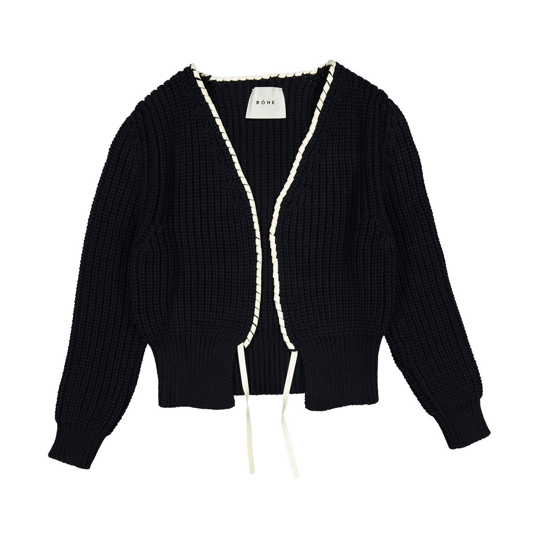 Rohe Black Lace Detailed Knit Cardigan