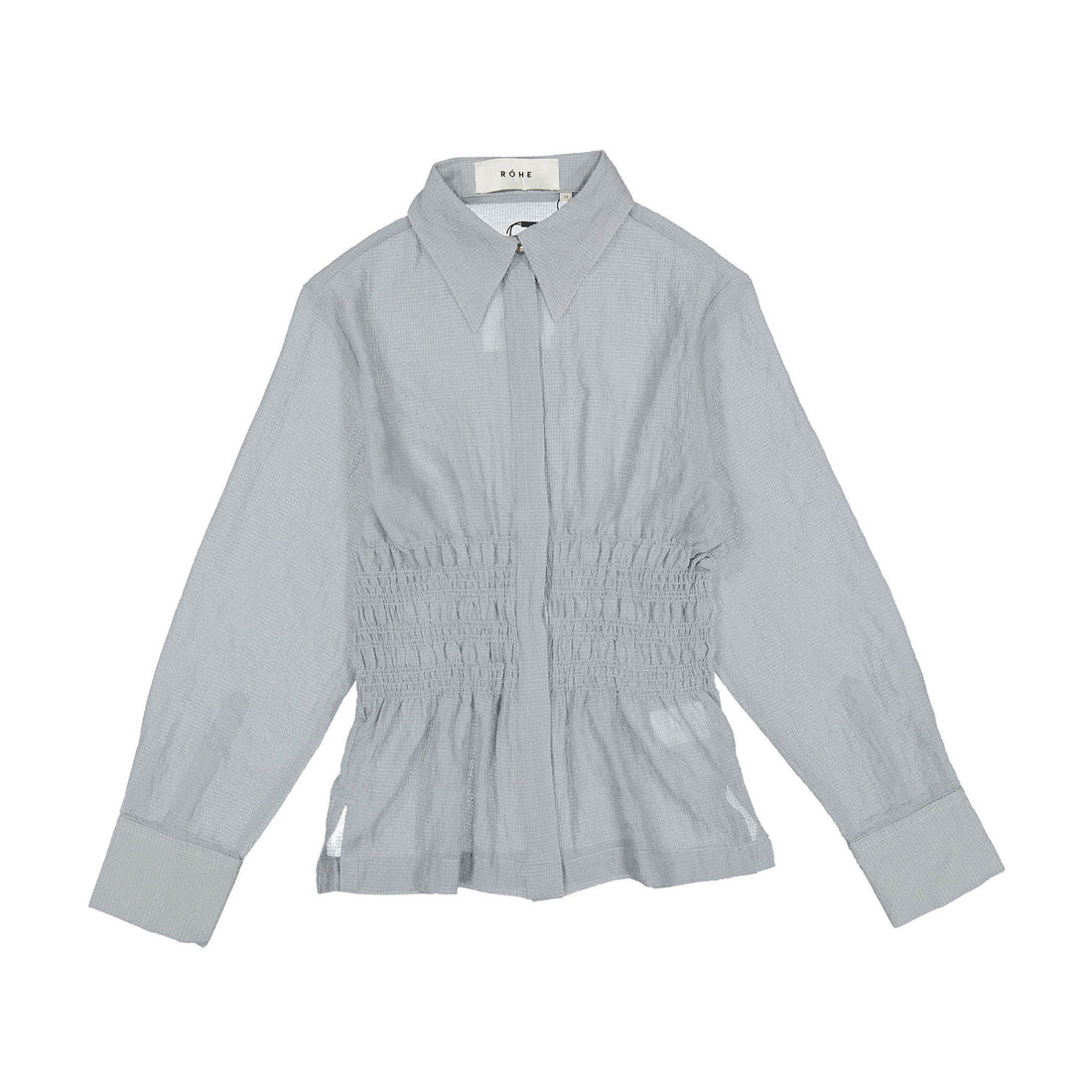Rohe Antique Blue Smocked Waisted Blouse