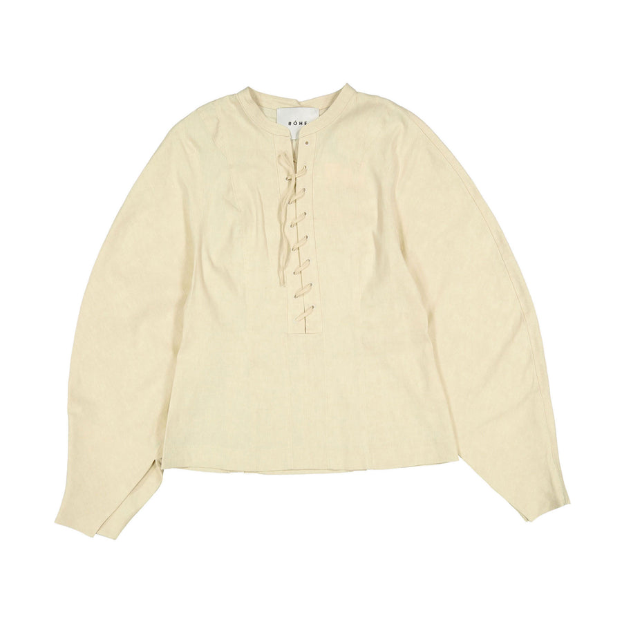 Rohe Cream Lace-Up Top