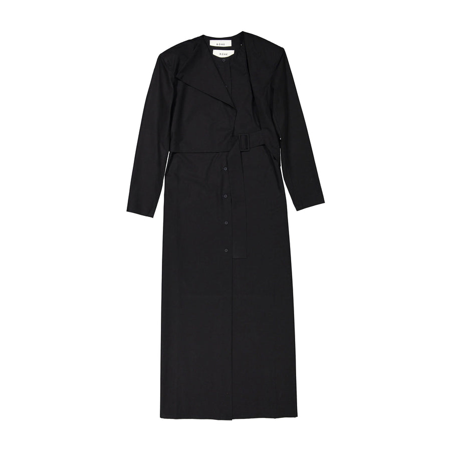 Rohe Black Detachable-Jacket Poplin Dress