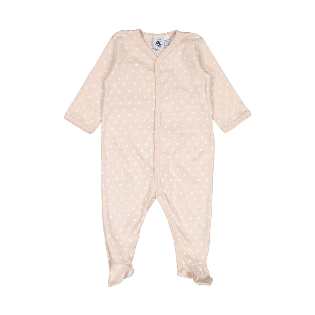 Petit Bateau Front Snap Dots Footie
