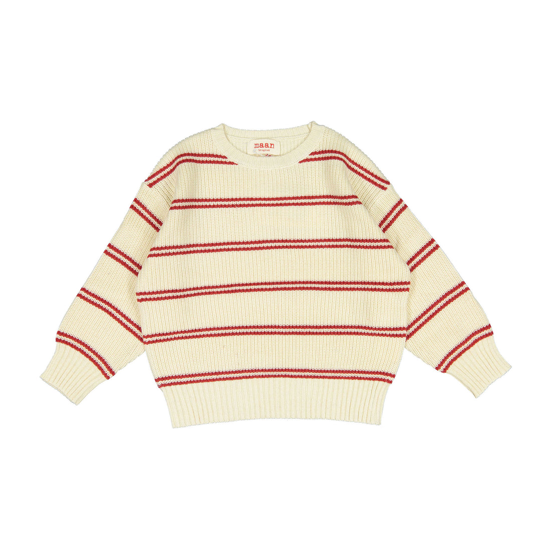 Maan Cream/Red Stripe Crow Sweater