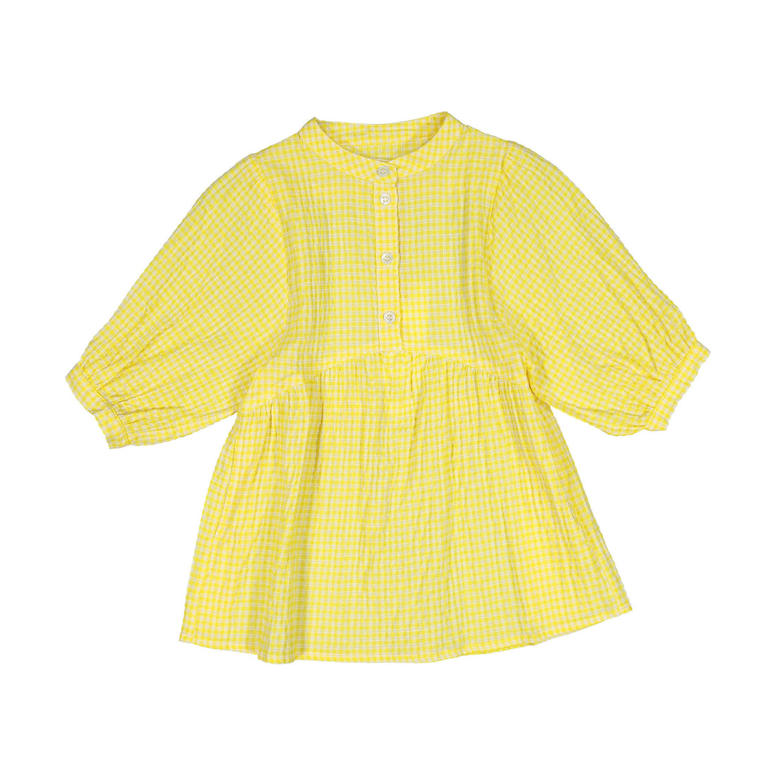 Maan Yellow Gingham Panda Dress