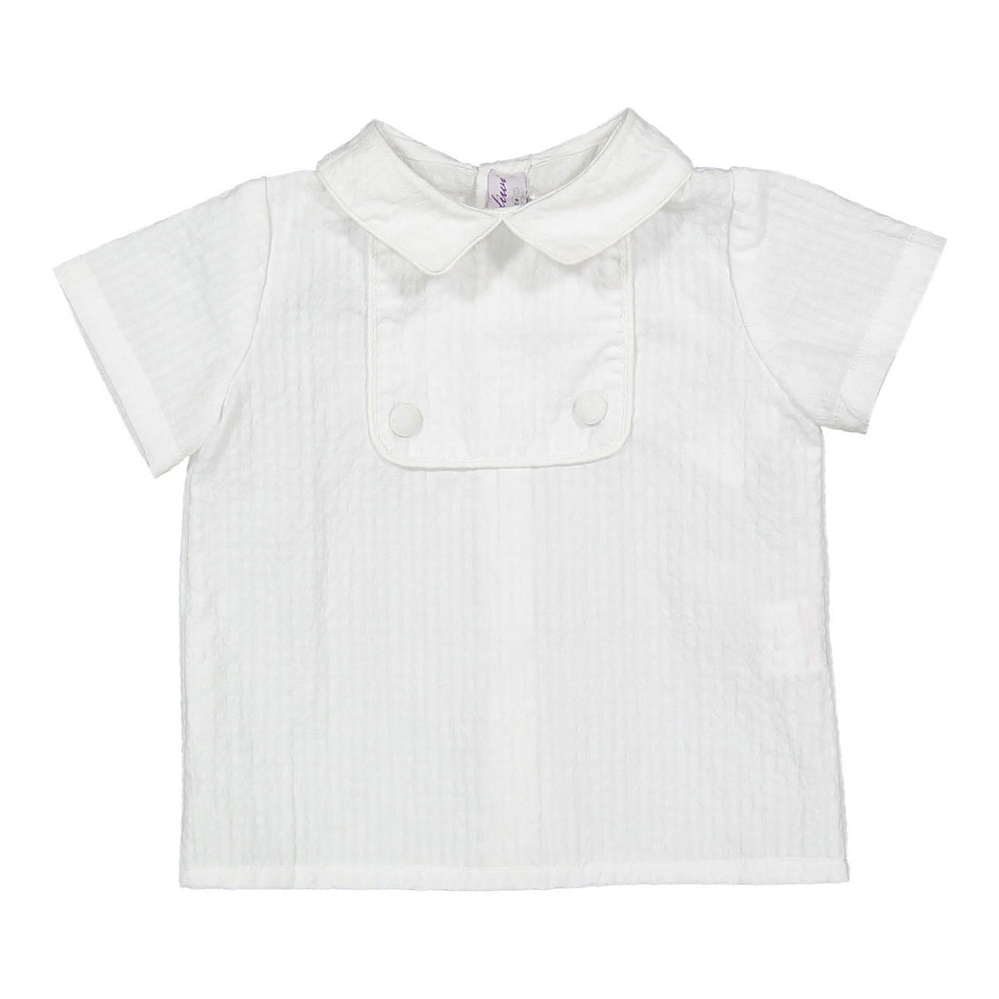 Kidiwi White Seersucker Maxandre Baby Shirt