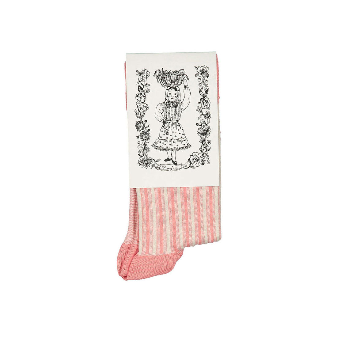 Bonjour Diary Pink Deckchair Stripes Socks