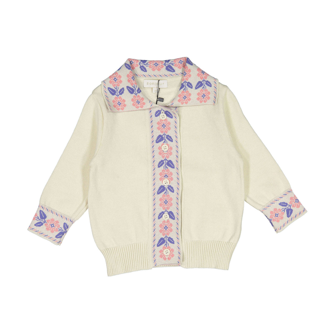 Bonjour Diary Jacquard Flowers Cardigan
