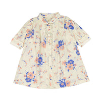 Bonjour Diary Pink White Blue Bouquet Madeleine Tunic Blouse