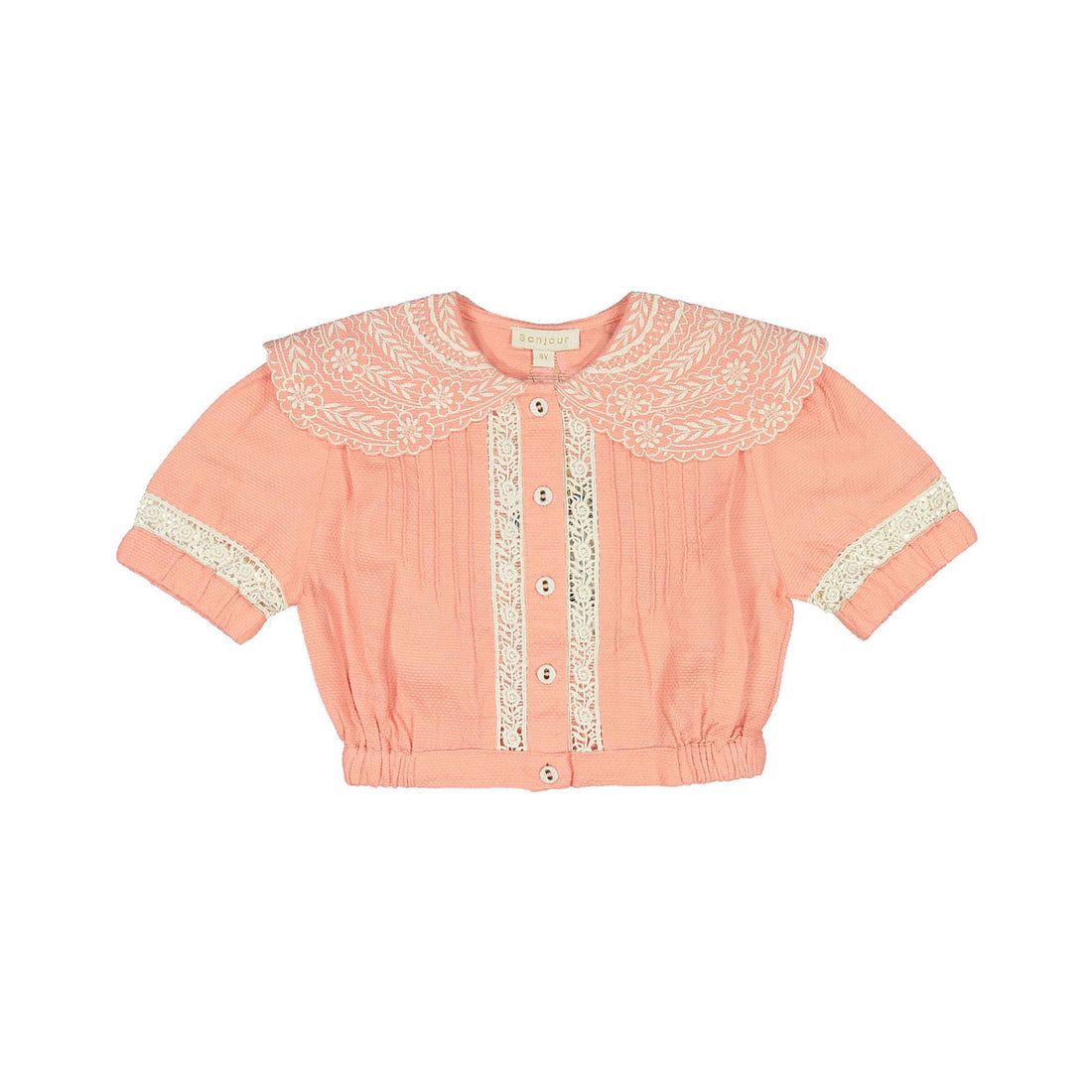 Bonjour Diary Bubble Gum Crop Shirt