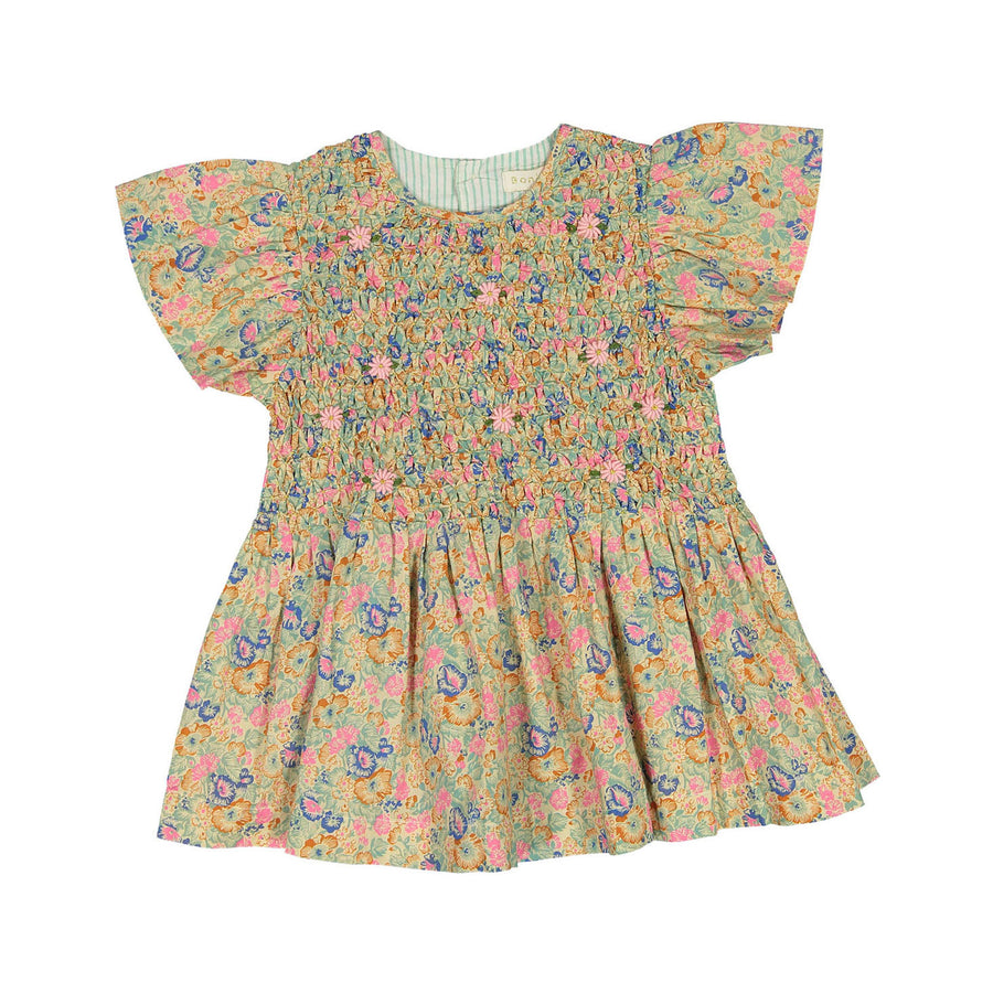 Bonjour Diary Blue Garden Smocked Blouse