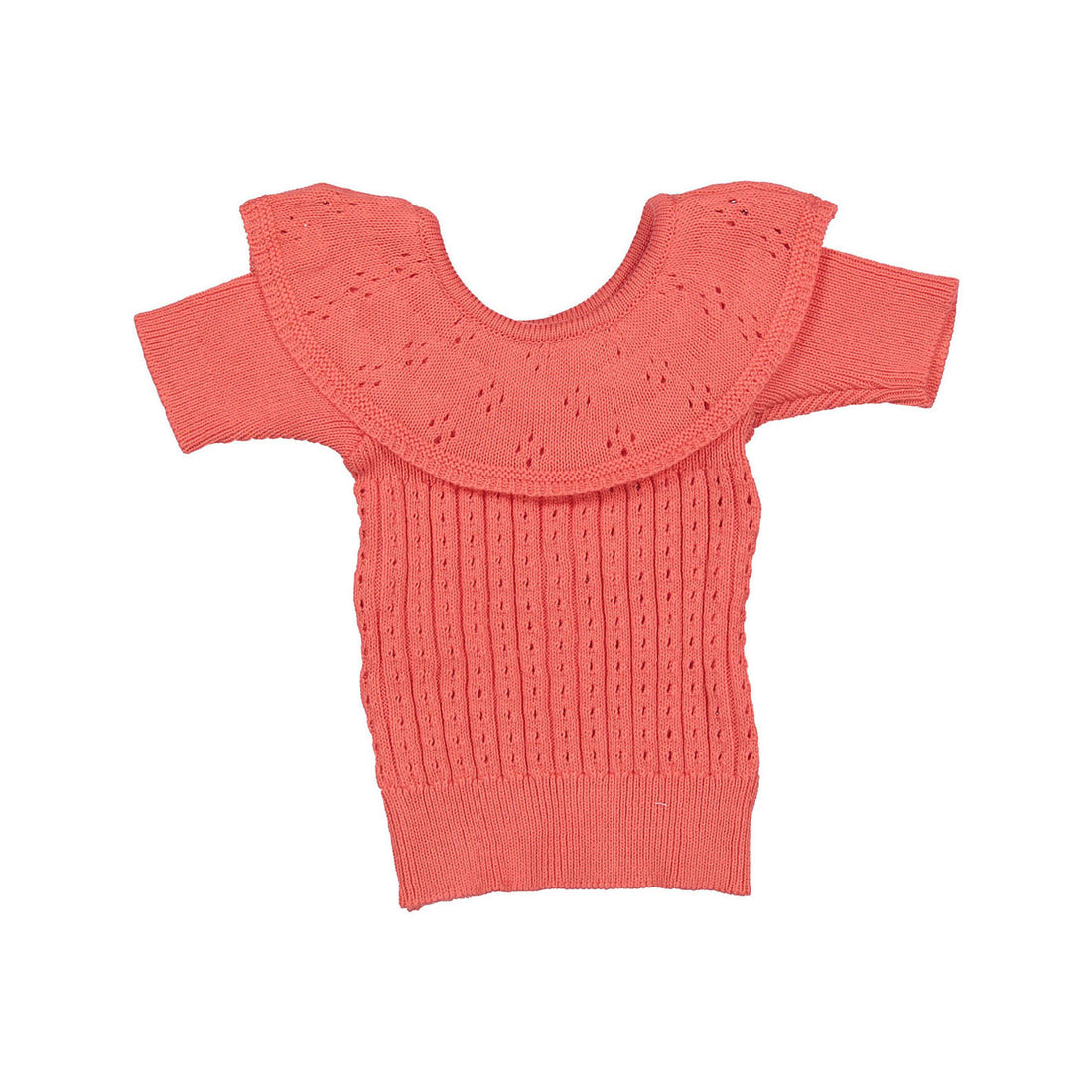 Birinit Coral Ruffle Sweater