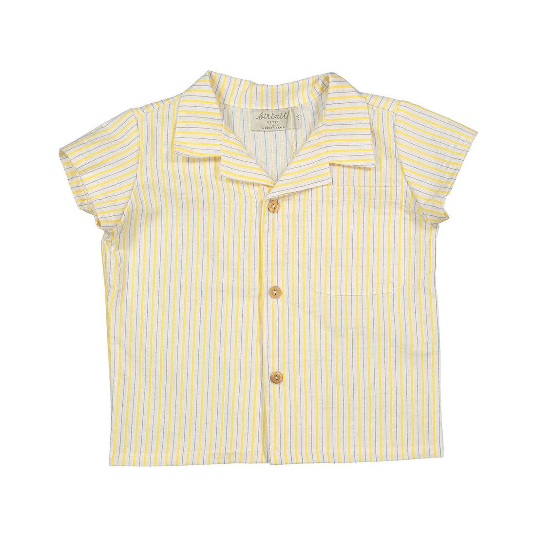 Birinit Yellow Stripe Lapel Shirt
