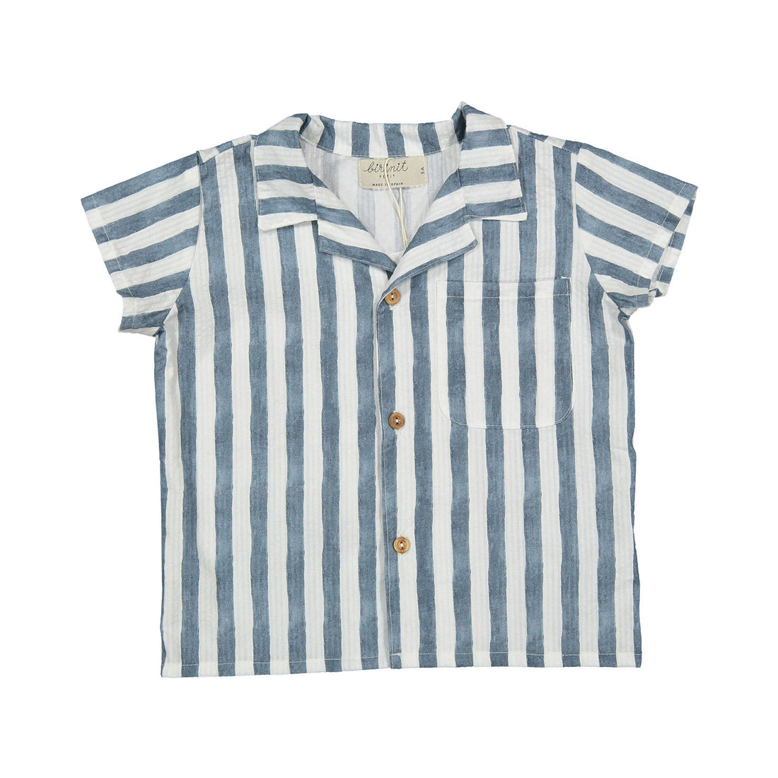 Birinit Navy Stripe Lapel Shirt