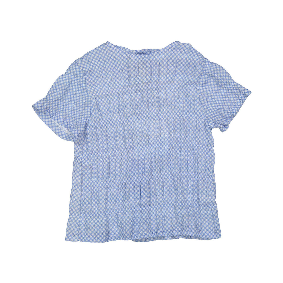 Birinit Blue Gingham Short-Sleeved Shirt