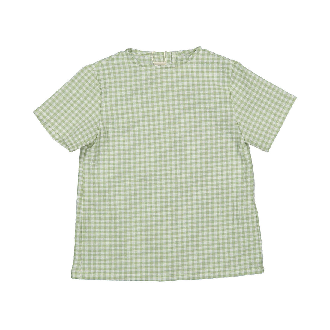 Birinit Green Gingham Short-Sleeved Shirt