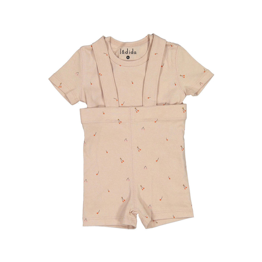 Ladida Layette Cherry Blush Suspender Set