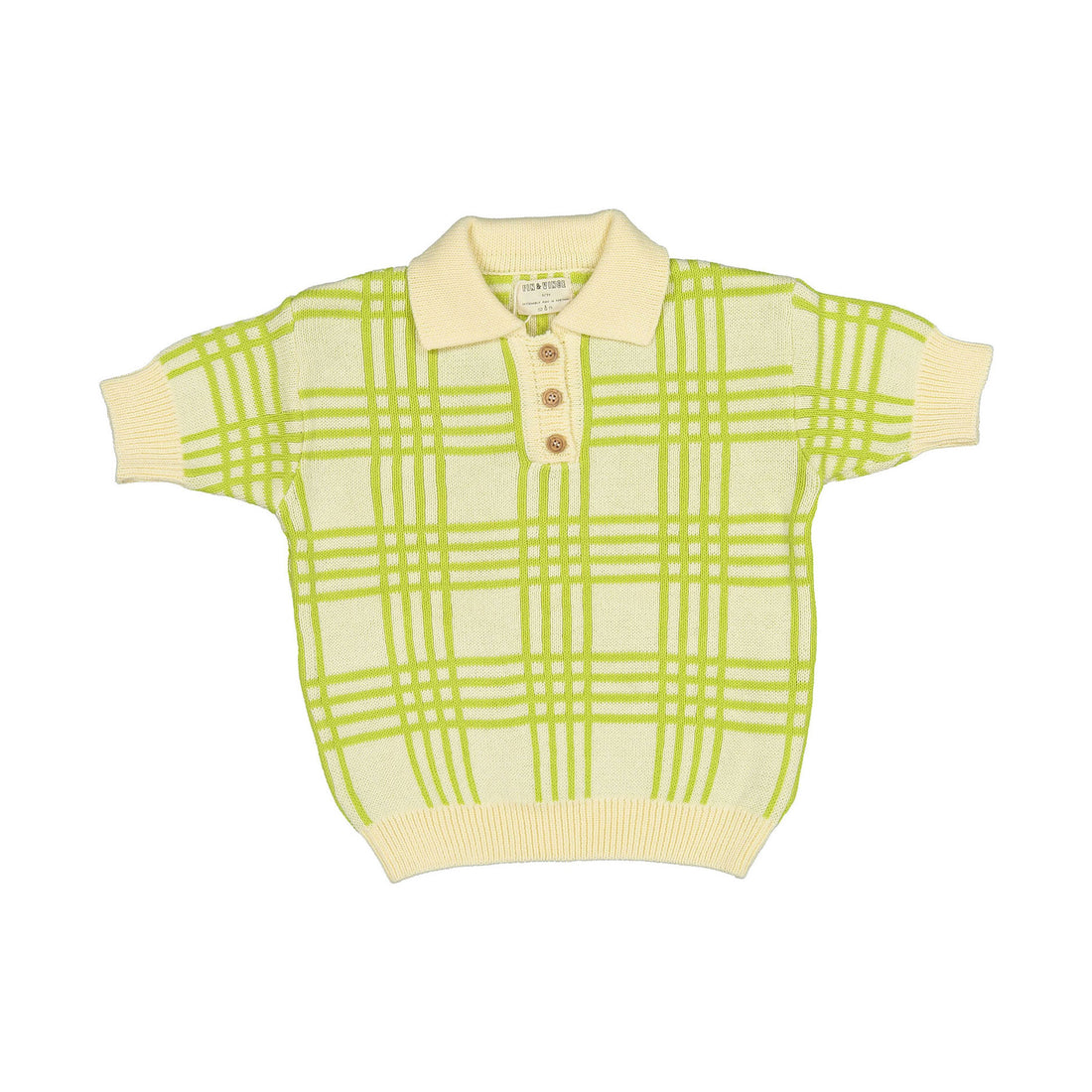 Fin and Vince Short Sleeve Polo Grass Checker