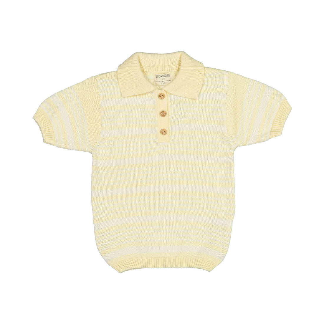 Fin and Vince Short Sleeve Polo Buttercream Stripe