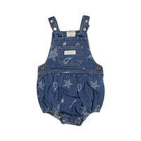 Fin and Vince Mini Overall Denim Paisley