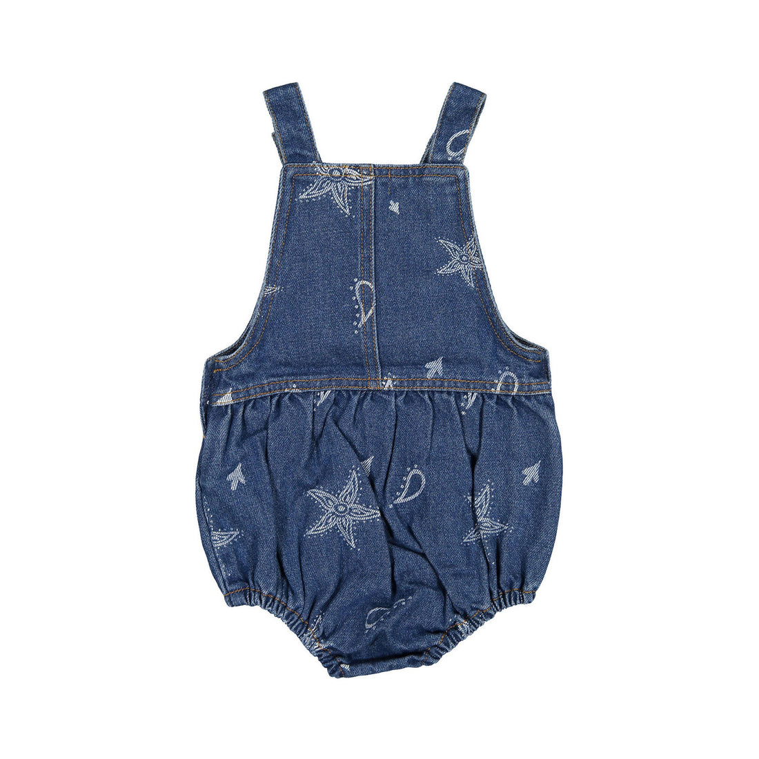 Fin and Vince Mini Overall Denim Paisley