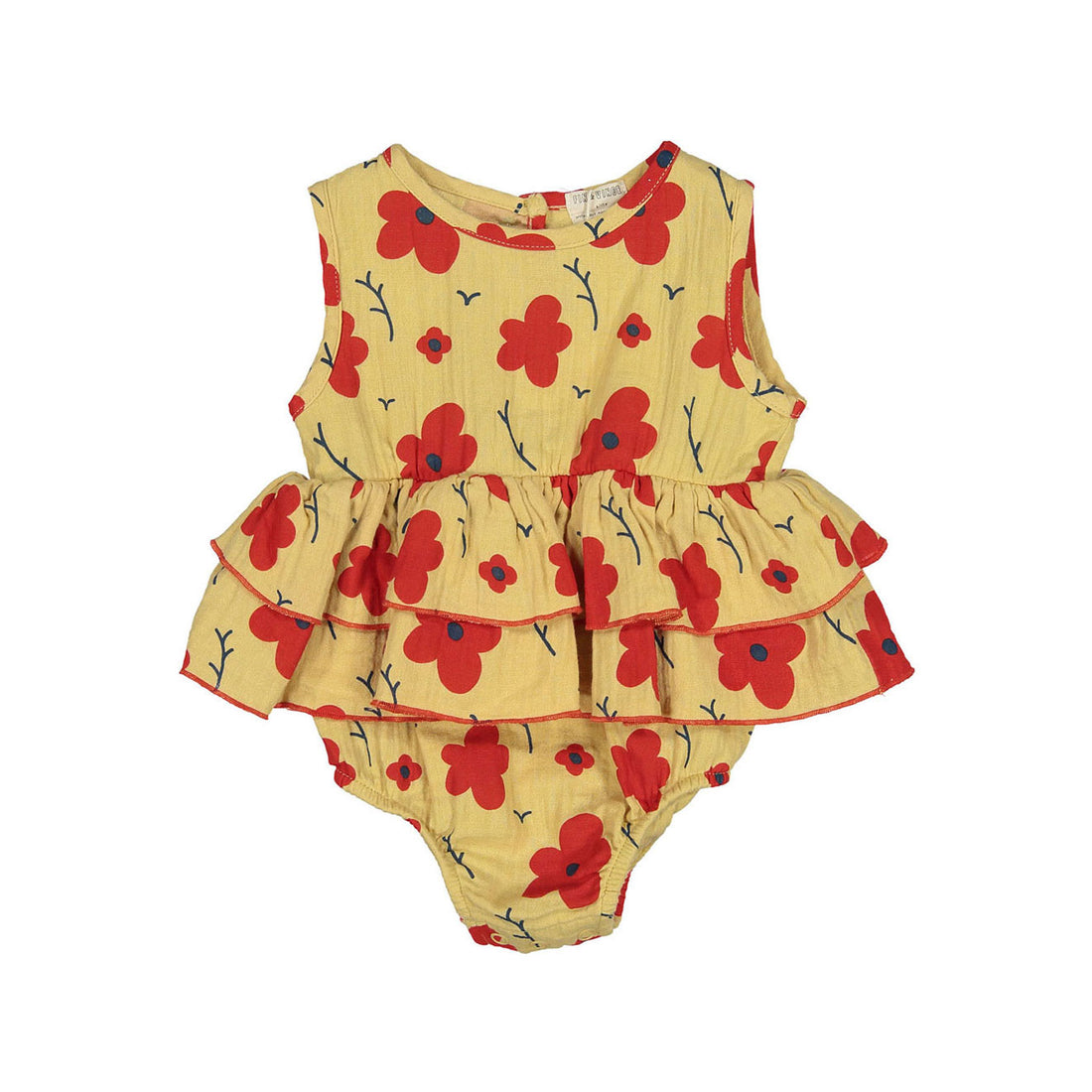 Fin and Vince Ruffle Onesie Magnolia