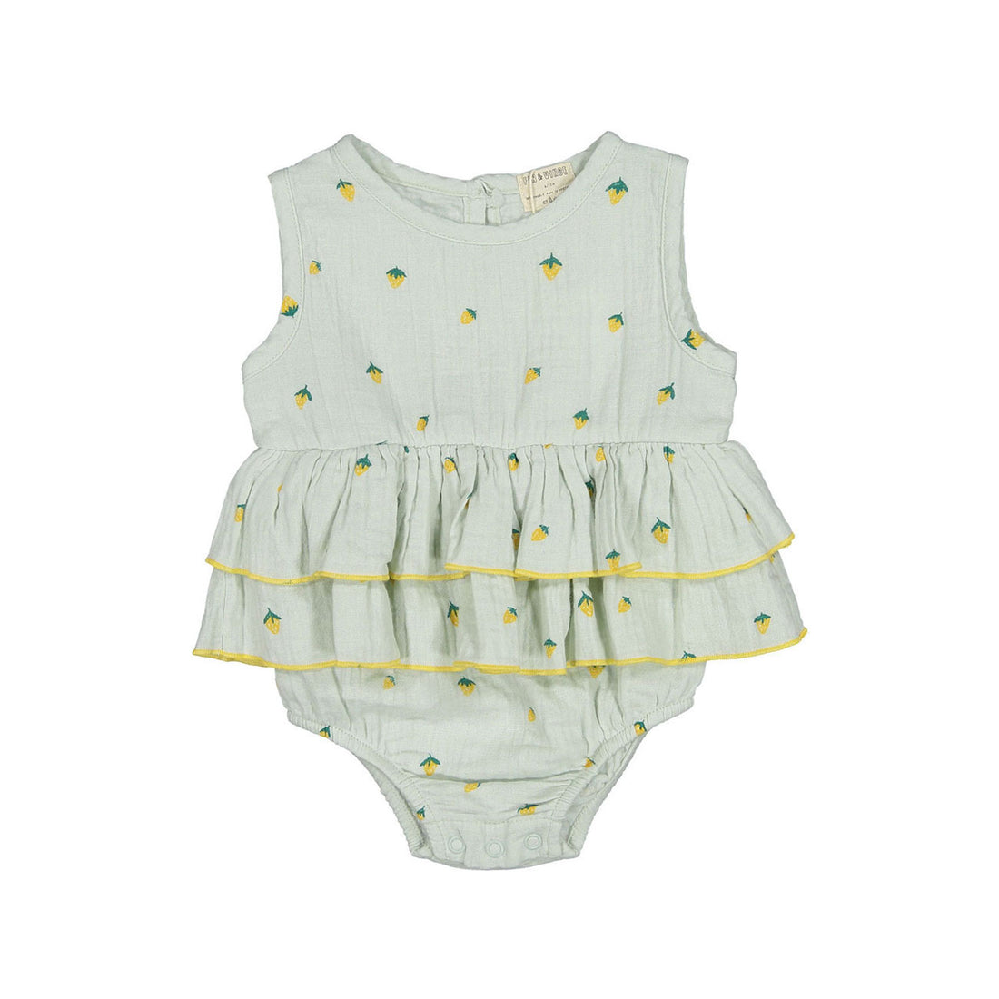 Fin and Vince Ruffle Onesie Strawberries