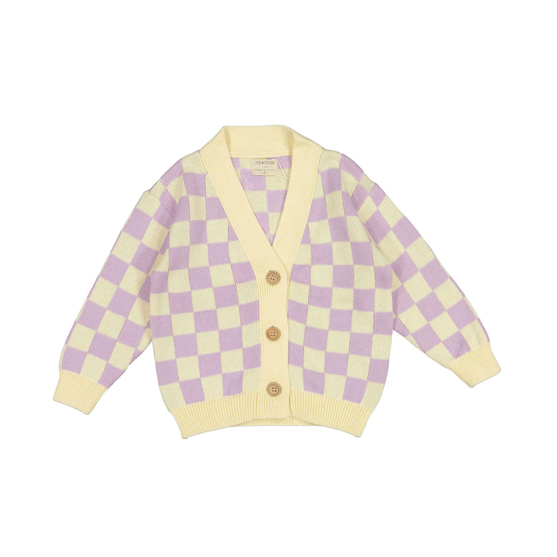Fin and Vince Checkered Cardigan Orchid