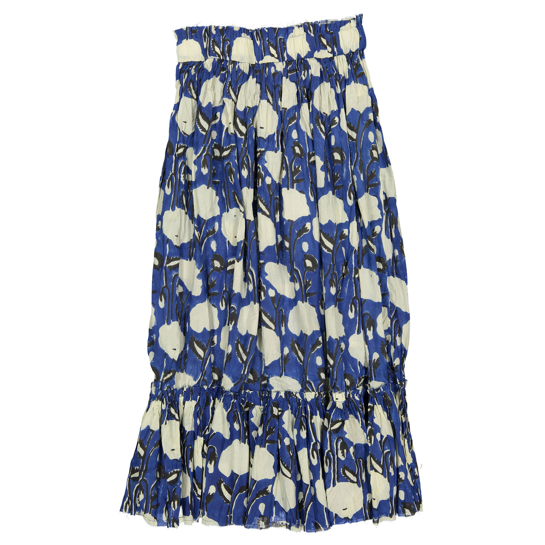 V DE VINSTER Blue Flower Print Skirt
