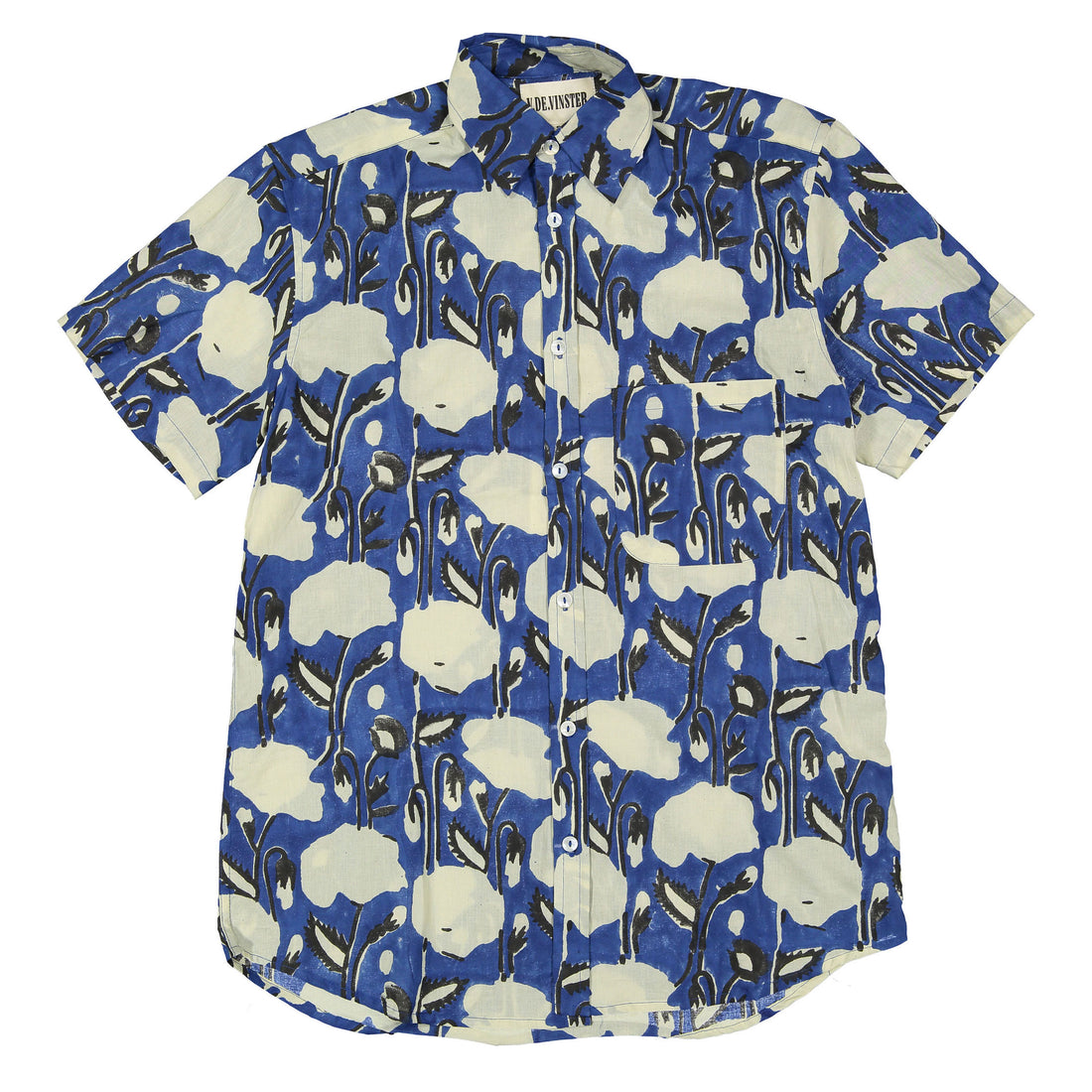 V DE VINSTER Blue Flower Print Blouse