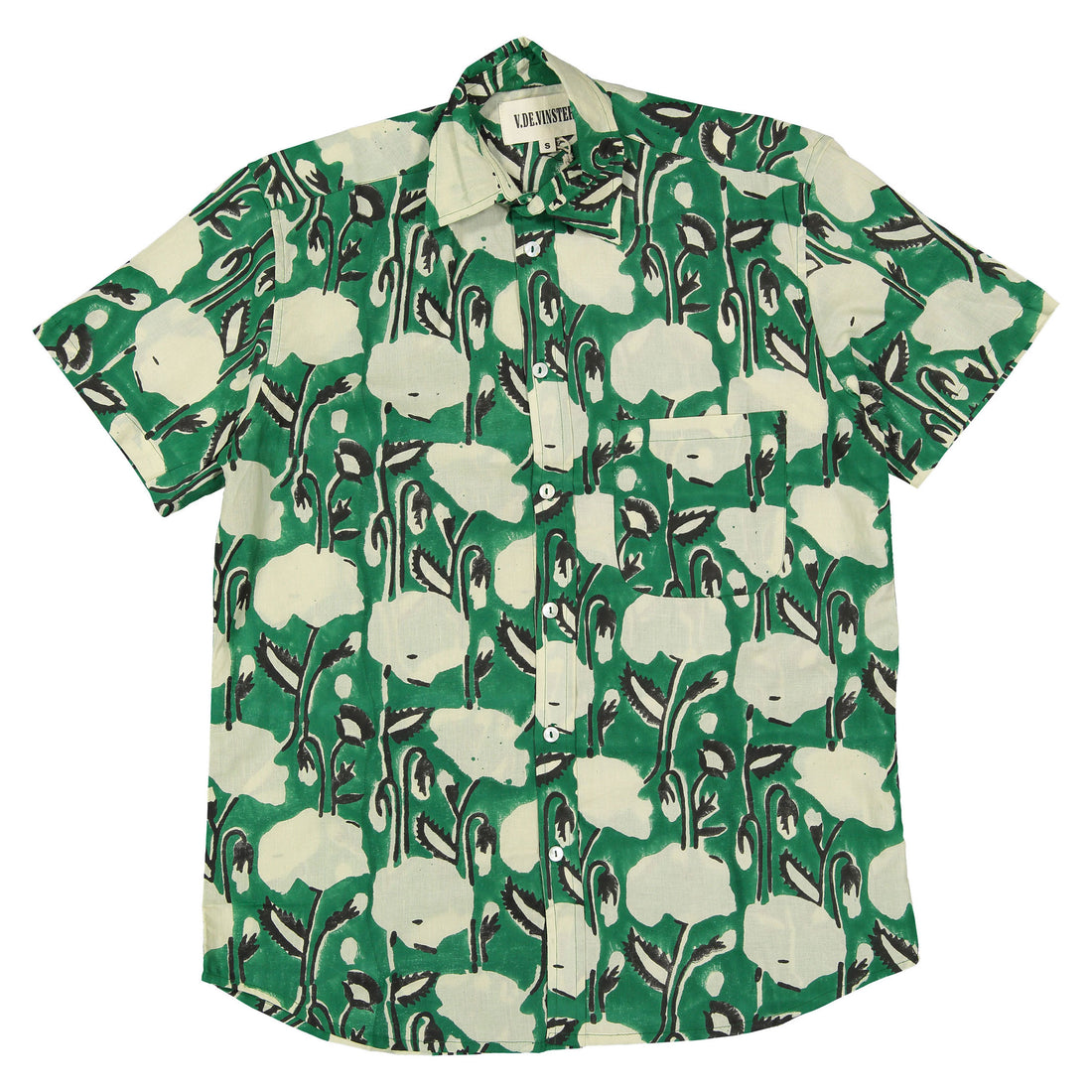 V DE VINSTER Green Flower Print Blouse