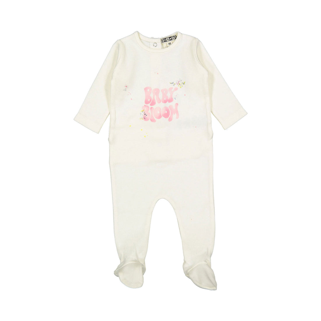 Bonton Cream Print Footie