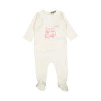 Bonton Cream Print Footie