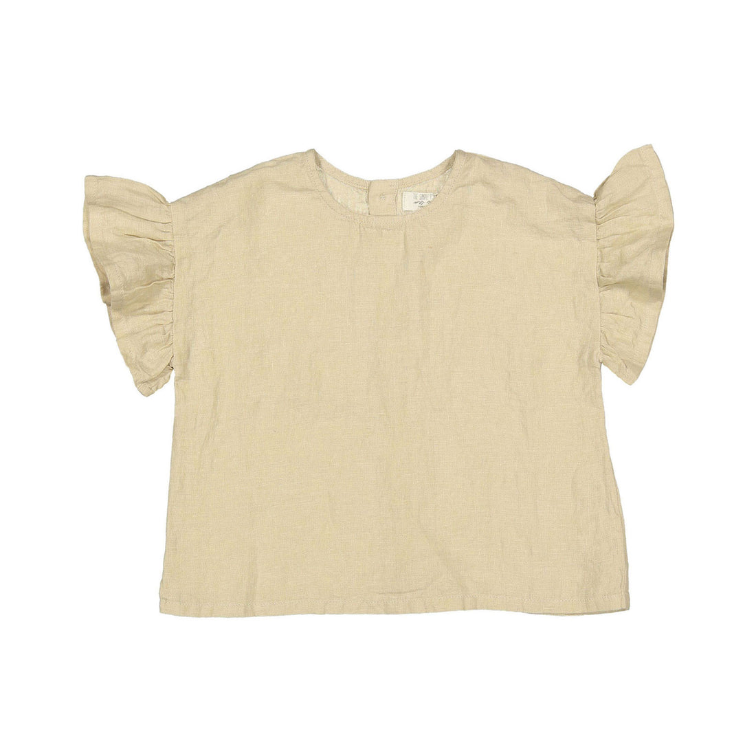 The Simple Folk  The Frill Linen Top- Oatmeal