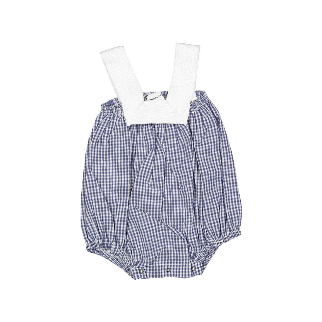 Pequeno Tocon Blue/White Vichy Bubble Romper