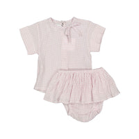 Pequeno Tocon Pink Vichy Baby Tie Top