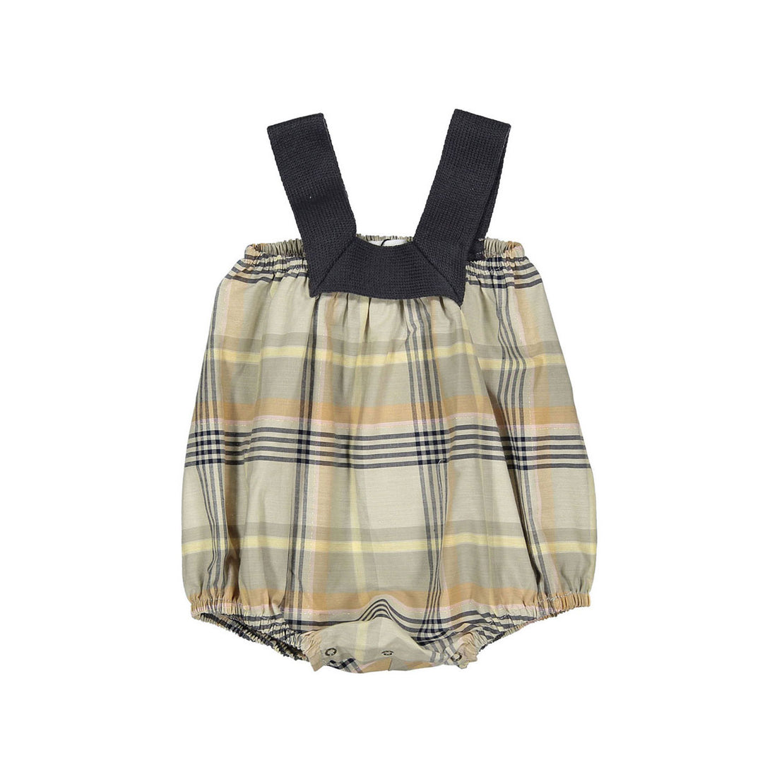 Pequeno Tocon Tartan/Coal Bubble Romper