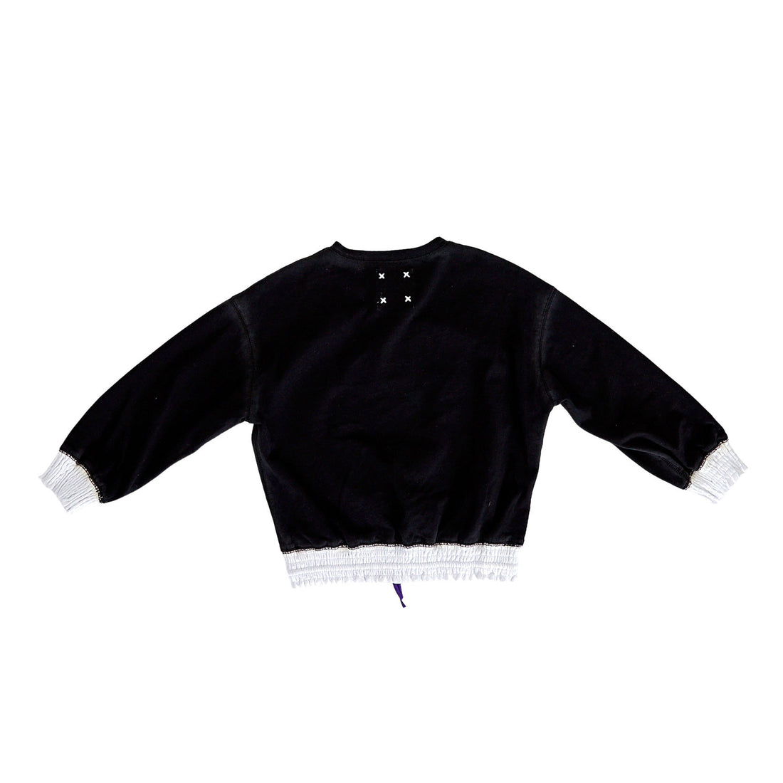 Hey Kid Black Washed Henley with Elastic Cuffs
