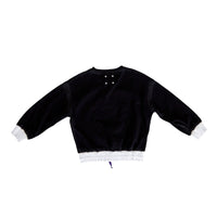 Hey Kid Black Washed Henley with Elastic Cuffs