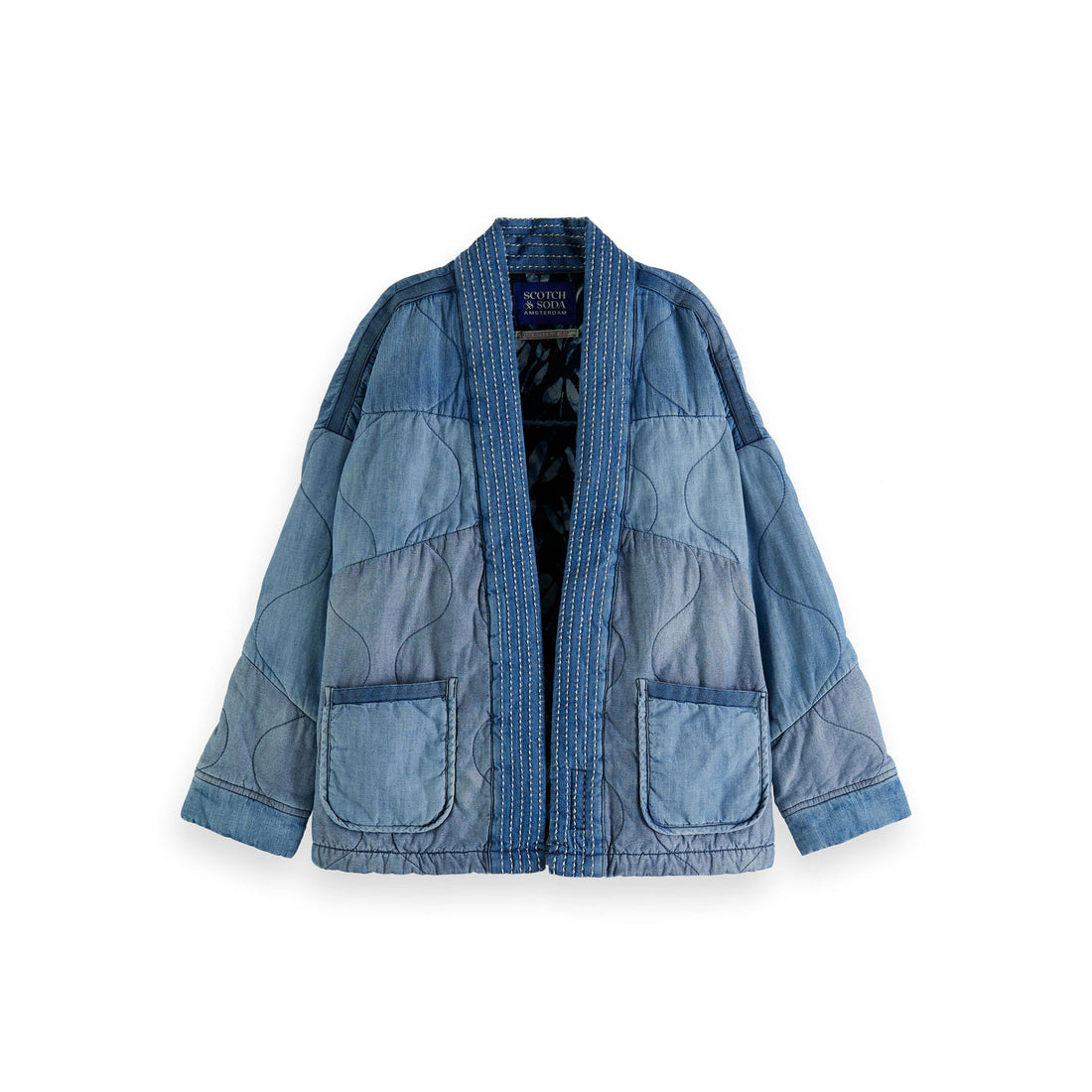 Scotch Shrunk  Indigo Quilted Denim Kimono Jacket