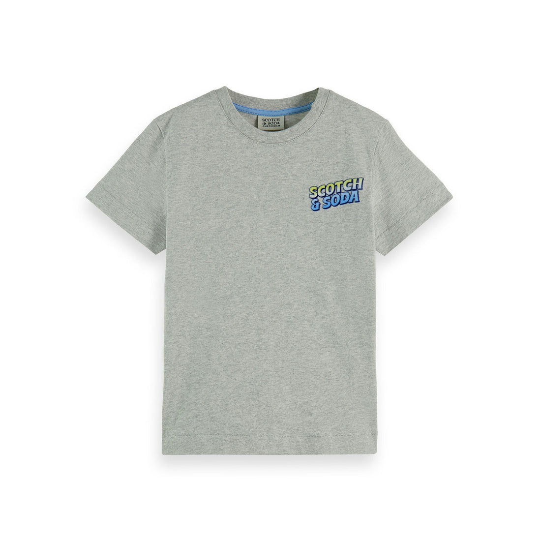 Scotch Shrunk Grey Melange Relaxed-Fit Ss Artwork T-Shirt