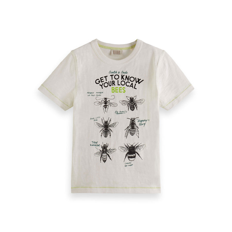 Scotch Shrunk Off White Ss Tee With Artwork Graphic