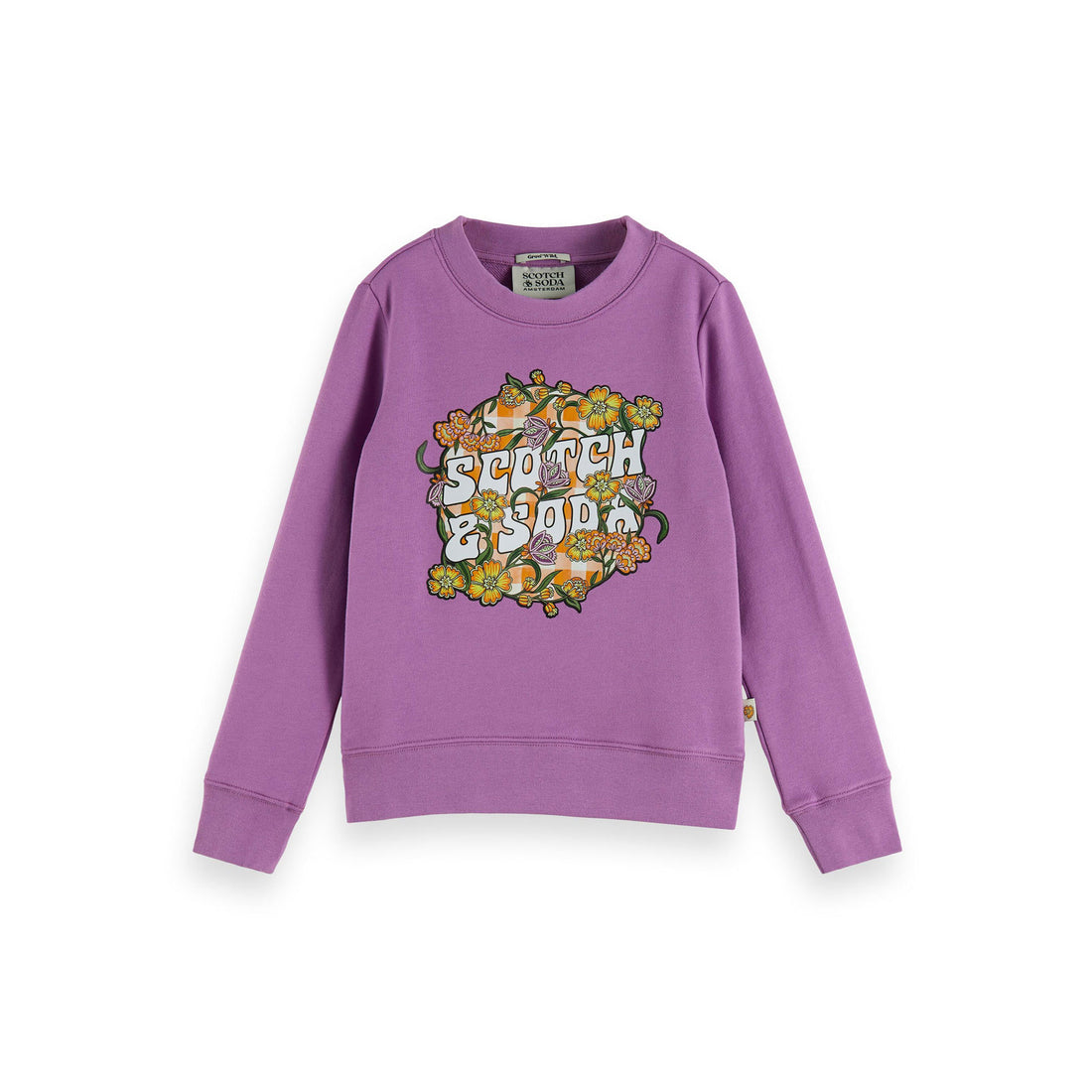 Scotch Shrunk  Mulberry Reg Fit Floral Logo Detail Sweatshirt