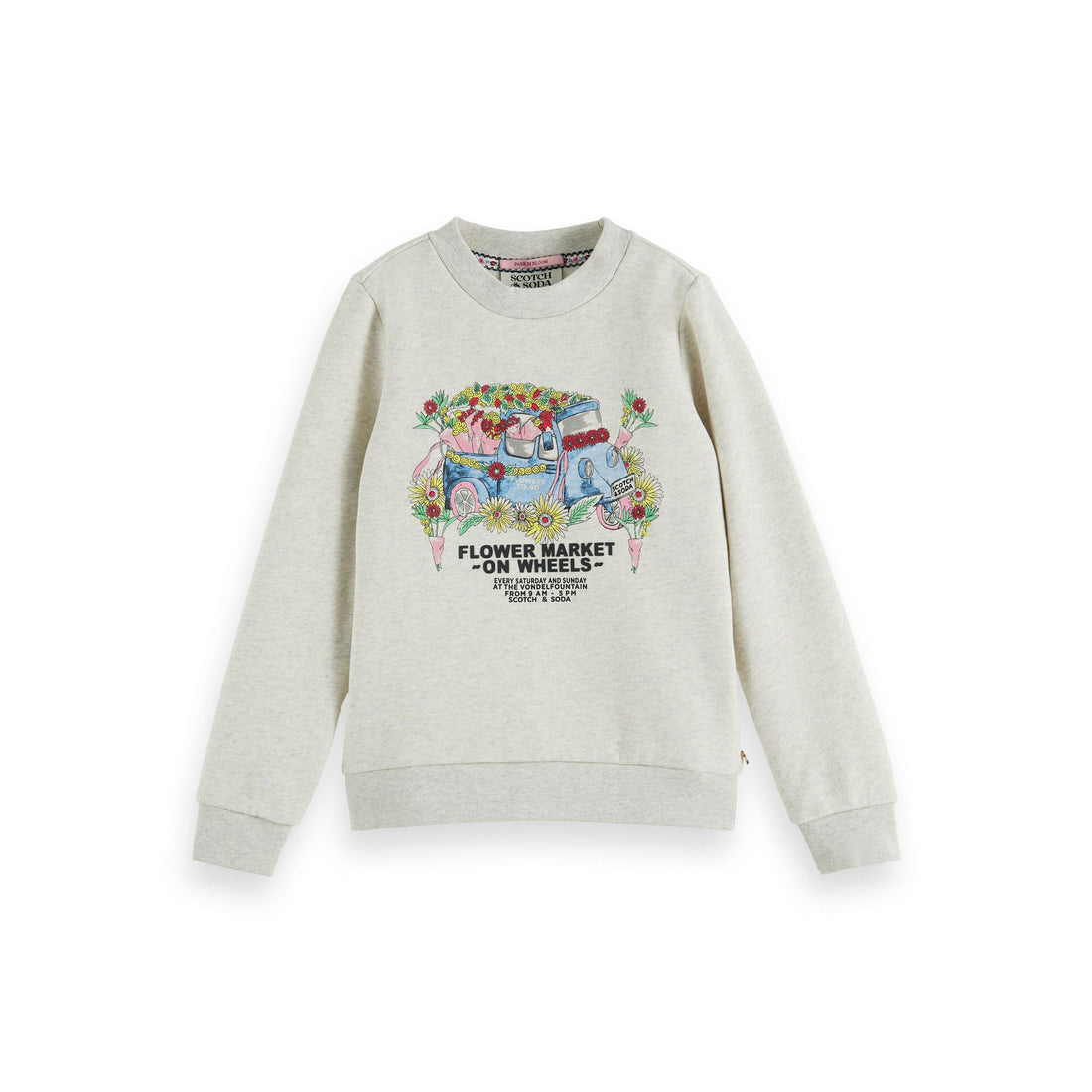 Scotch Shrunk Ecru Melange Artwork Sweatshirt