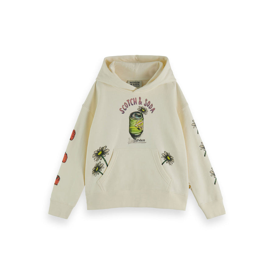 Scotch Shrunk  Vanilla Loose Fit Picnic Artwork Hoodie