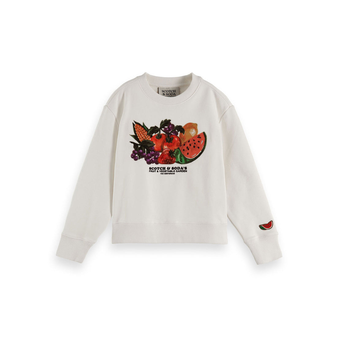 Scotch Shrunk  Off White Relaxed Fit Fruit Artwork Sweatshirt