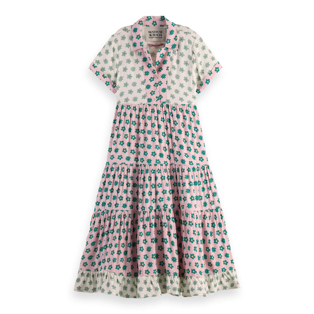 Scotch Shrunk Patch Flower Printed Maxi Dress